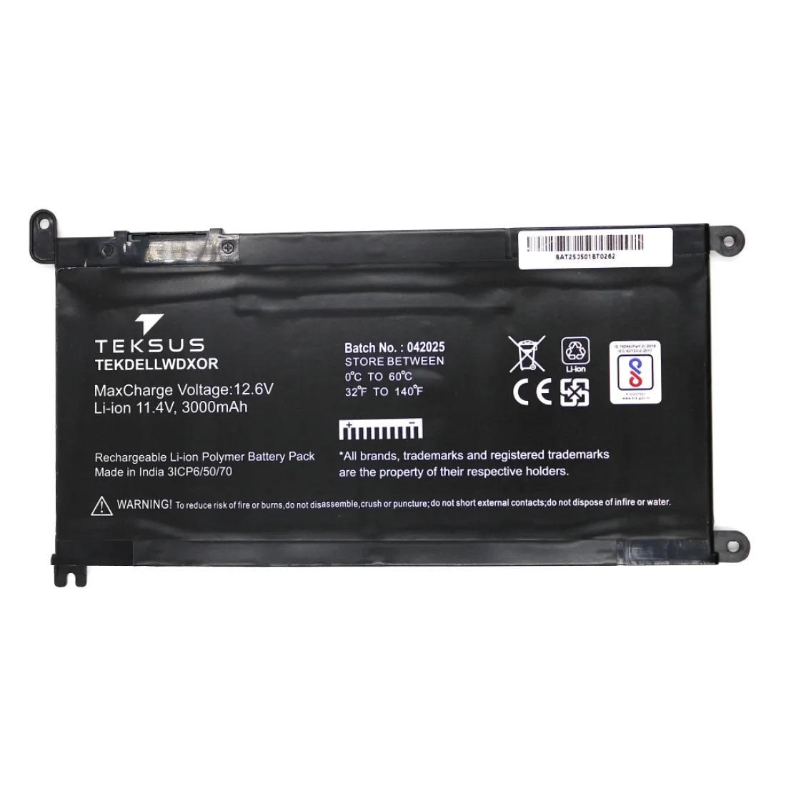 Teksus Laptop Battery Compatible For Dell Inspiron 15 | 5565 | 5567 | 5568 | WDX0R - Image 2