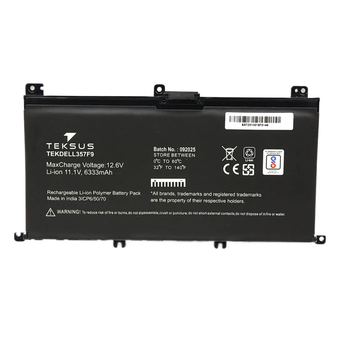 Teksus Laptop Battery Compatible For Dell Inspiron 15 7567 | 357F9 - Image 2