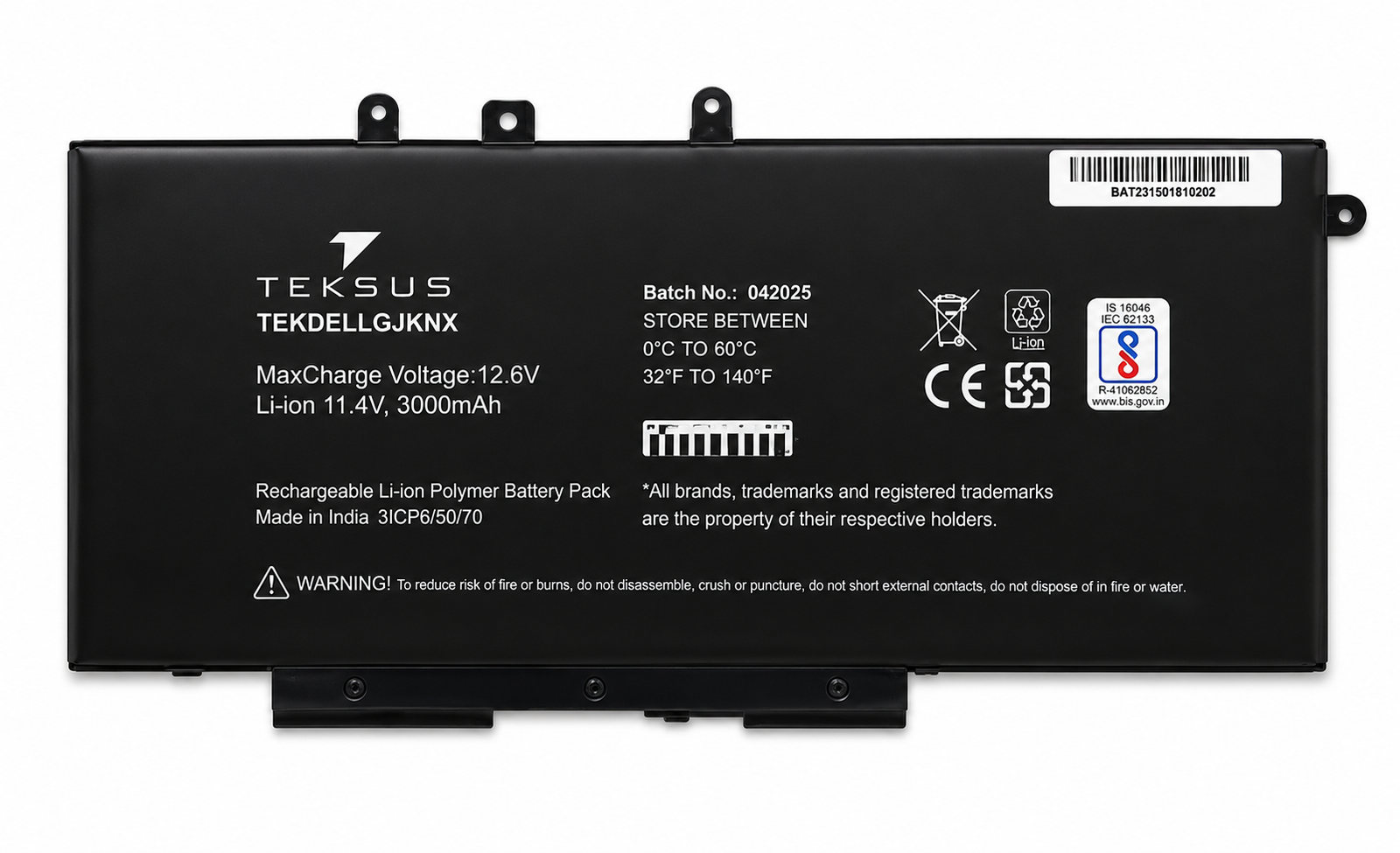 Teksus Laptop Battery Compatible For Dell Latitude 5480 | 5580 | GJKNX
