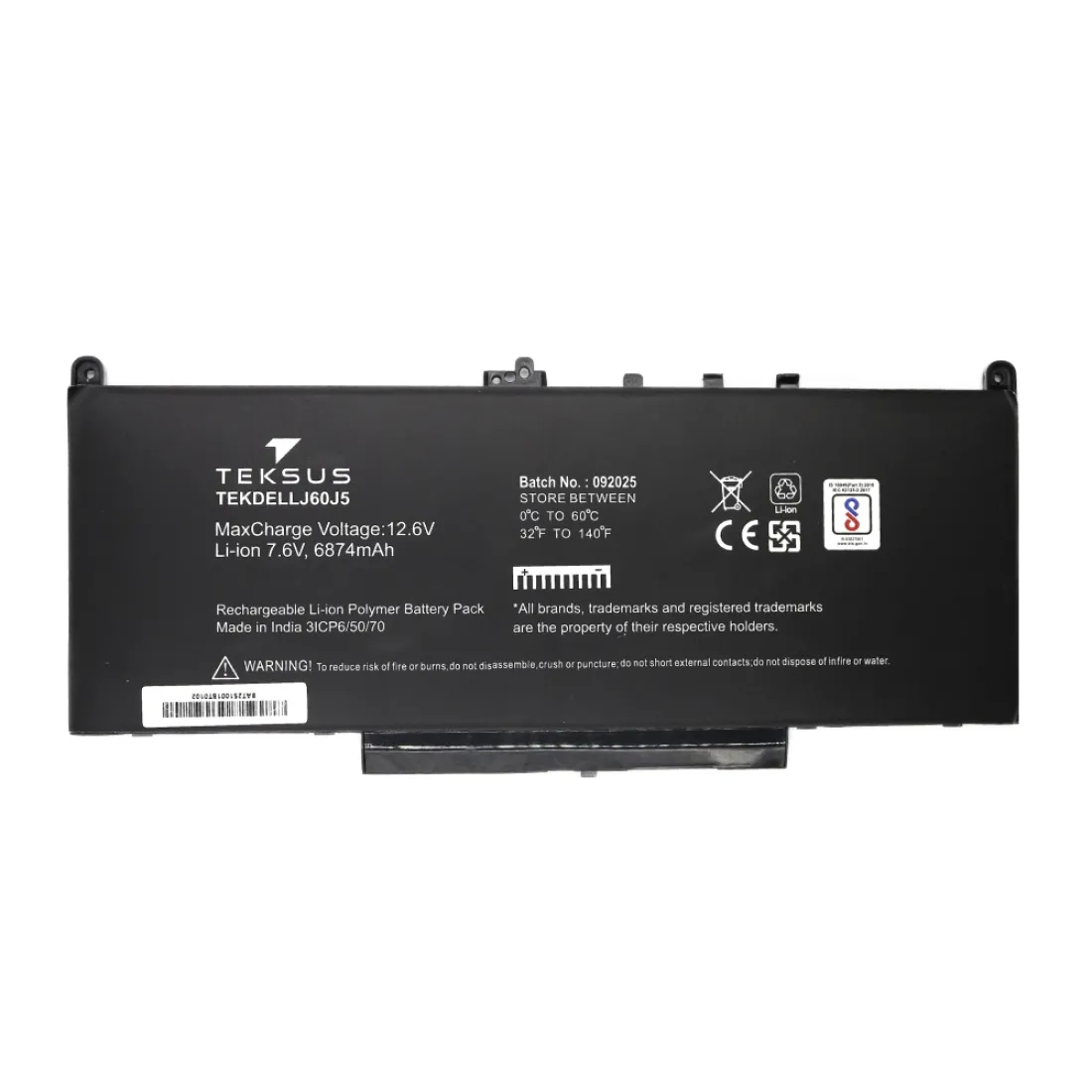 Teksus Laptop Battery Compatible For Dell E7270 | E7470 | J60J5 - Image 2
