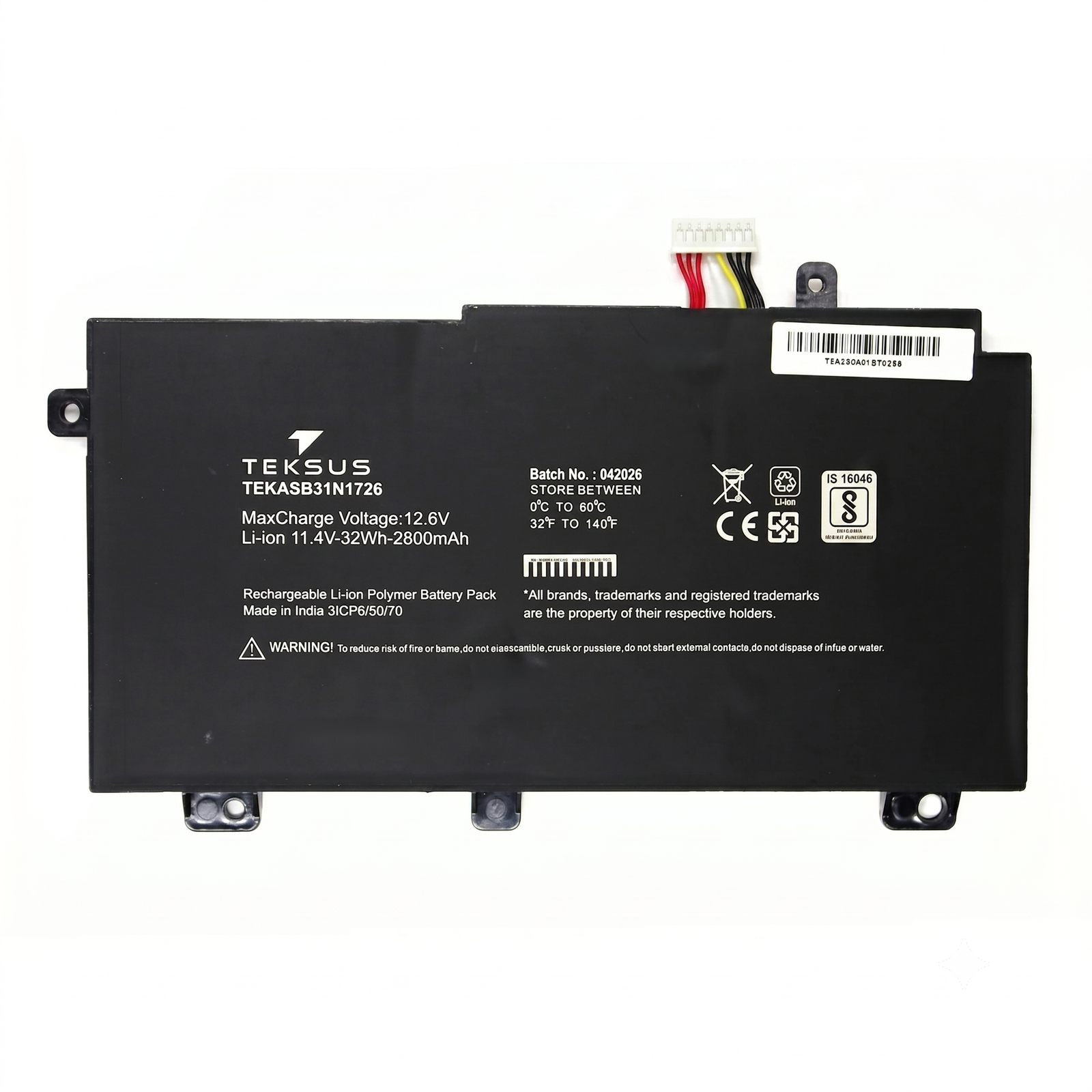 Teksus Laptop Battery Compatible For Asus FX80 - B31N1726-4 3C