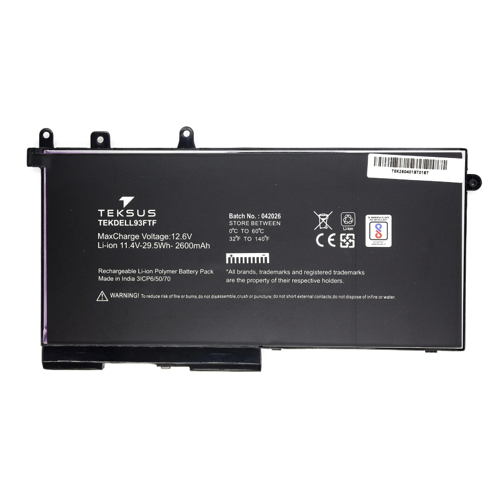 Teksus Laptop Battery Compatible For Dell Latitude 93FTF