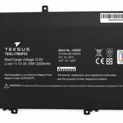 Teksus Laptop Battery Compatible For Lenovo L17M3P53 3C