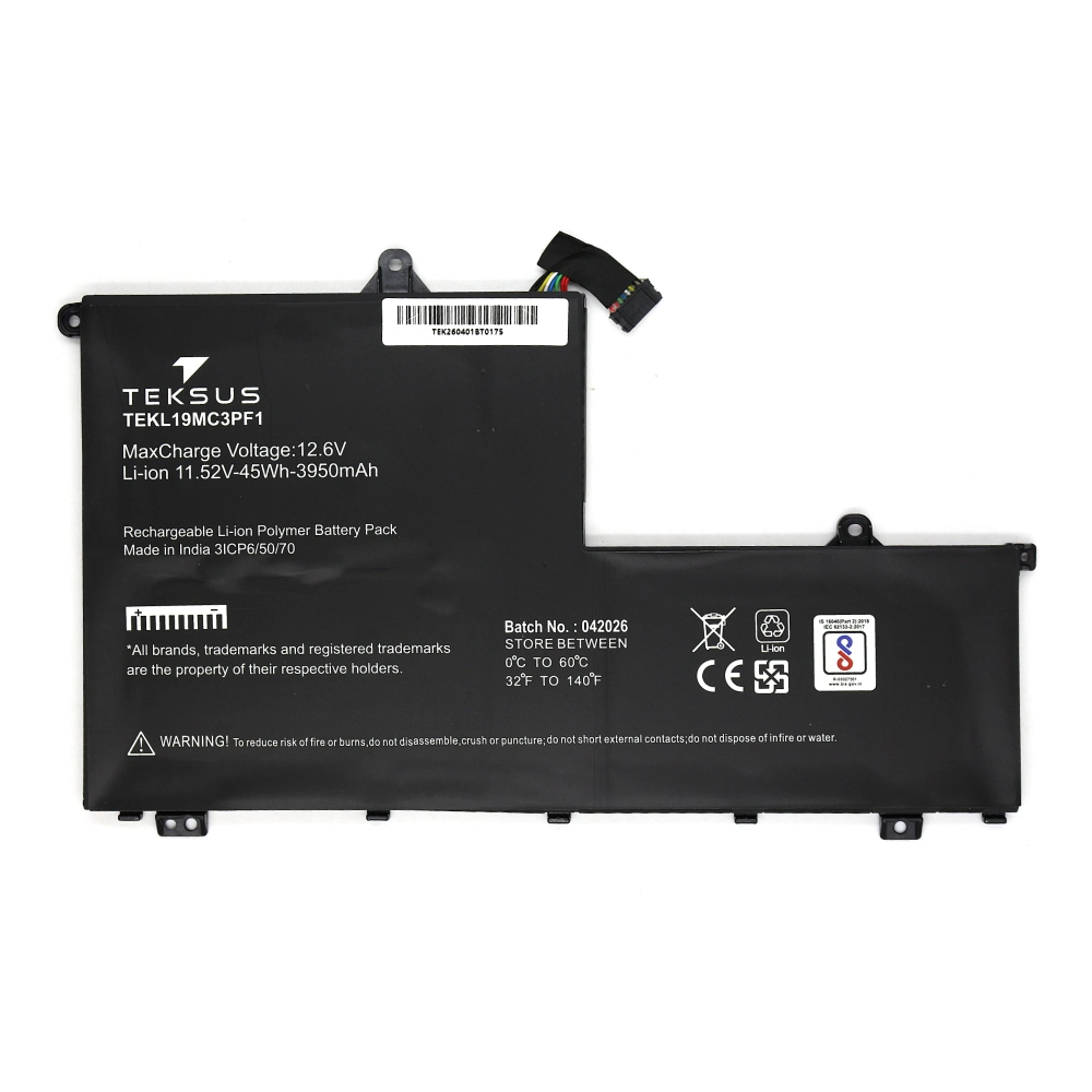 Teksus Laptop Battery Compatible For Lenovo L19C3PF1 3C